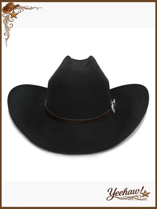 Adjustable Felt Cowboy Hat with Wide Brim for Women and Men main image 6